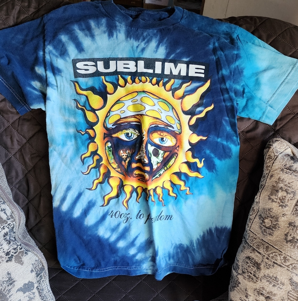 Blue Tie-Dye Sun Graphic Tee